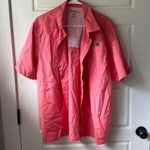 Eddie Bauer Coral Button-Up Fishing Shirt